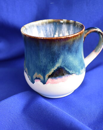 Kubek ceramiczny morski z różem, Kobaltowa Sroka