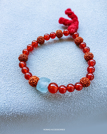 Bali BRANSOLETKA karneol z rudrakszą, NOMAD ACCESSORIES