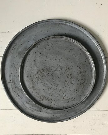 komplet talerzy ceramicznych z rantem ciemny szary, studio m.