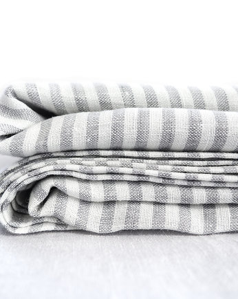 Lniane Prześcieradło Płaskie GRAY STRIPES, so linen!