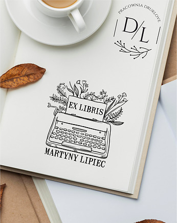 Stempel Ex Libris Exlibris personalizowany Maszyna do Pisania 2, DrukLove
