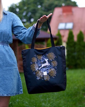 Torba shopper na zakupy wodoodporna shopperka jeleń, Uszyciuch