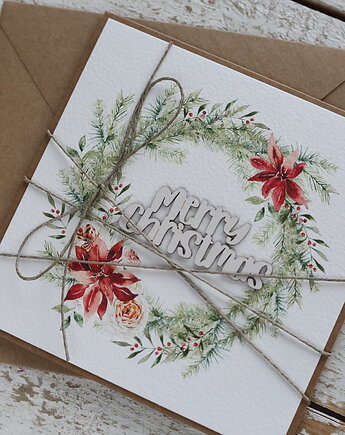 Wyjątkowa stylowa kartka ekologiczna świąteczna Merry Christmas, sorte