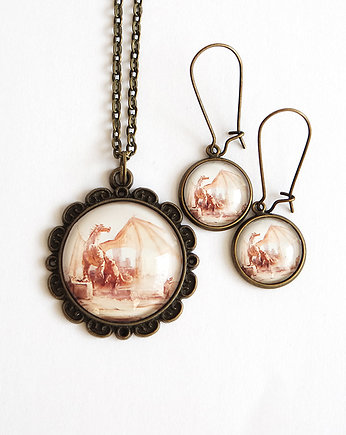 Naszyjnik i kolczyki - komplet - Smok, yenoo