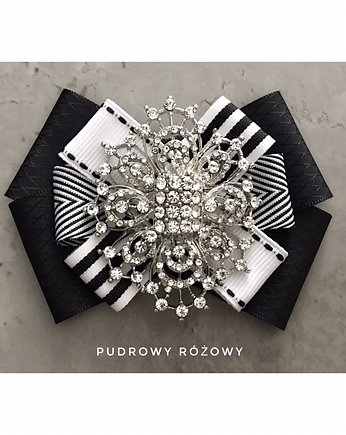 Brosza w stylu Glamour Black & White, Pudrowy Różowy