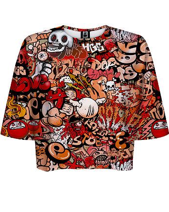 DR.CROW T-shirt Krótki CROP Graffiti Skull, DrCrow