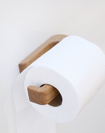 Dębowy uchwyt na papier toaletowy samoprzylepny, POZYTYWNIE W DREWNIE