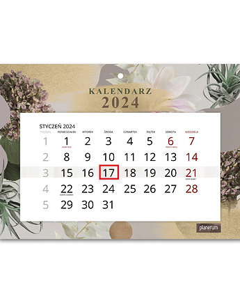 Kalendarz Ścienny Pojedynczy 2024 Collage Garden A4, Planerum