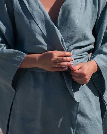 Lniane kimono maxi 100% LEN, dudo pracownia 
