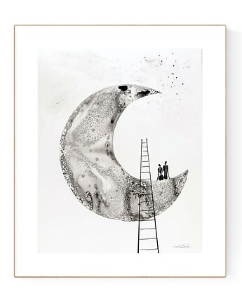 Grafika 40X50 cm wykonana ręcznie, MiniMalArt