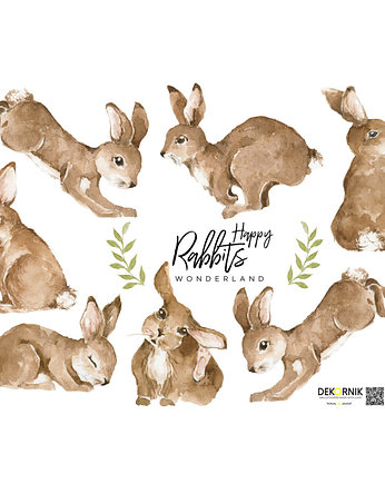 Naklejki króliczki Happy Rabbits Wonderland, OKAZJE - Prezent na Baby shower