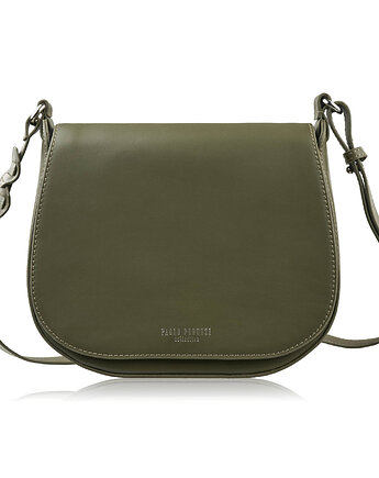 Torebka damska skórzana listonoszka ze skóry licowej modna oliwkowa Paolo Per, Paolo Peruzzi