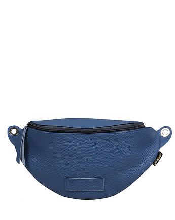 Niebieska torebka damska Nerka biodrowa Skórzana Crossbody, Słoń Torbalski