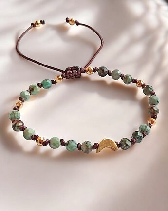 SIŁA DO DZIAŁANIA - lunula z turkusem afrykańskim, kaktusia