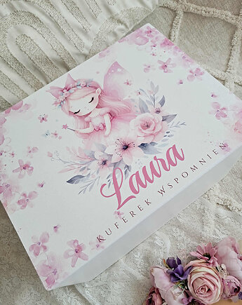 PUDEŁKO ANIOŁ wróżka prezent na chrzest dziewczynki kuferek wspomnień, LOO LOO DREAM