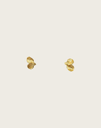 Drobne kolczyki z płatków złote - Jabłonka, KOS jewellery