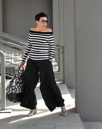 BLUZKA PASY łódeczka, momo fashion