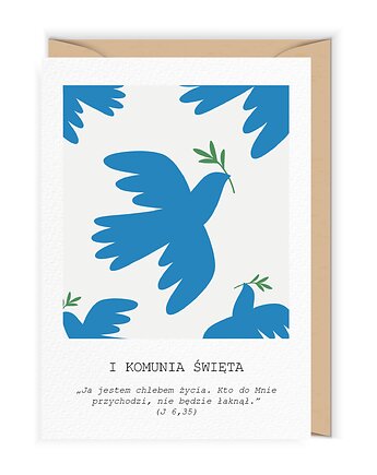 Kartka komunijna z białą ramką, Cudowianki