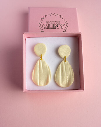 Kolczyki listki z fakturą, Dwie Gliny