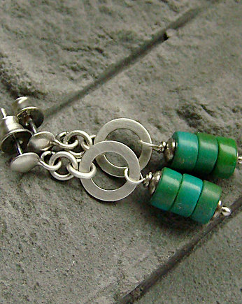 Kolczyki Turkus minimalistycznie, RayOfArt