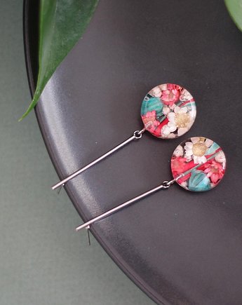 Długie wiszące kolczyki z kwiatami, Bioevgenika Jewelry