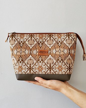 Kosmetyczka podróżna XL pojemna boho beżowa, Bohothica