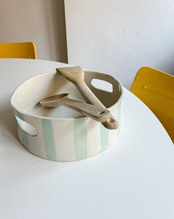 Misa w miętowe pasy, Muss Ceramics