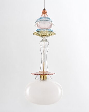 Lampa wisząca szklana Pastelowy sorbet, .fija.