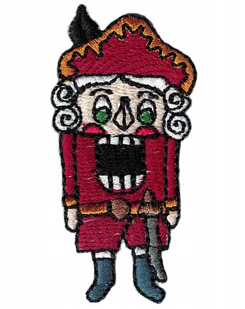 Naszywka naprasowanka DZIADEK DO ORZECHÓW termoprzylepna haft 3x6,5cm, Wyszywane