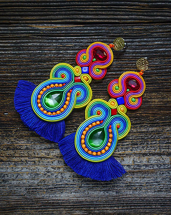 Waikiki- etniczne kolczyki soutache, Mró Soutache