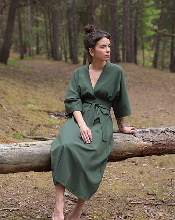 Sukienka Kimonowa Khaki, Mimi Monster