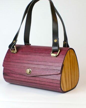 Torebka klasyczna BERKANA - Amarant, Wood Design Studio