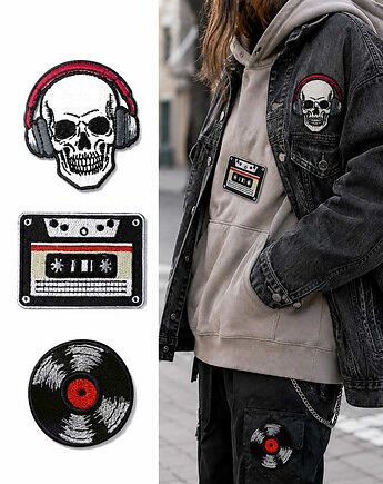 Zestaw naszywek termo muzyczne streetwear 3 szt dla dzieci i dorosłych