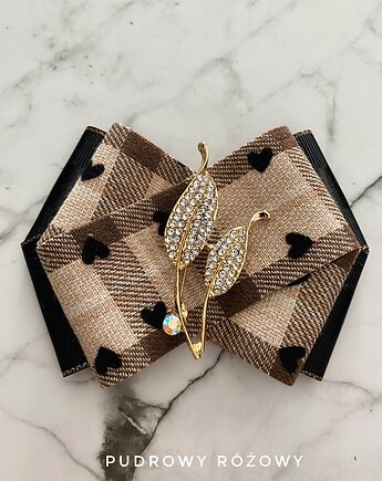 Brosza z liściem ze ślicznym liściem z kryształków Liść, Pudrowy Różowy