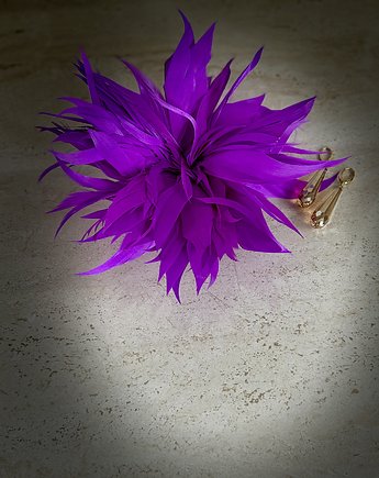 Broszka z piór fioletowa, PapillonBYAnn