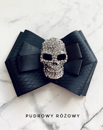 Niesamowita Brosza z Czaszką wysadzaną kryształkami, Pudrowy Różowy