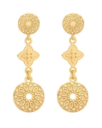 Złote kolczyki z rozetkami i medalionami, SOTHO