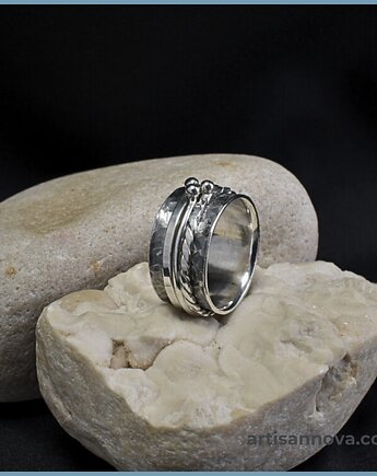 Pierścionek obrączka antystresowa ze srebra rozmiar 19, An Artisan Nova