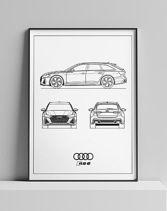 Plakat Legendy Motoryzacji - Audi RS6, Peszkowski Graphic