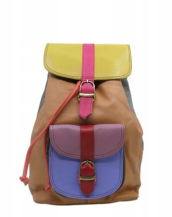 Plecak damski kolorowy skórzany regulowane szelki pojemny OLIVKA, Olivka Warsaw