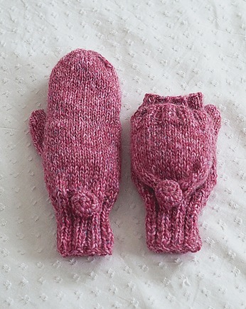 Rękawiczki Flap z klapką różowe, MonDu