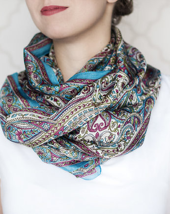Szal Jedwabny Orient Flower Blue, Petite Folie
