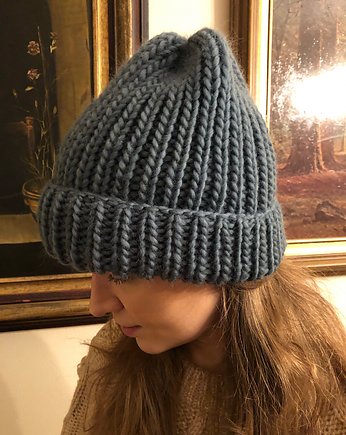 Wełniana czapka morze północne 100% wełna handmade ręcznie robiona, GANGSTA KNIT