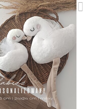 Łabędź - pamiątka narodzin, chrztu, haft  prezent, Little Angels