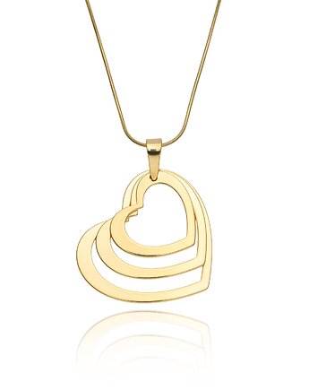 SREBRNY Nowoczesny naszyjnik z trzema sercami - symbol miłości i rodziny, Ade Art