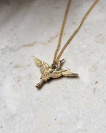 ŻURAW - naszyjnik srebro złocone 24K, ISSI Jewelry