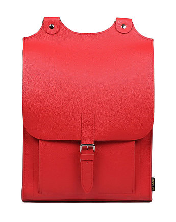 Plecak skórzany retro Vintage Czerwony plecak z prawdziwej skóry naturalnej, SlonTorbalski