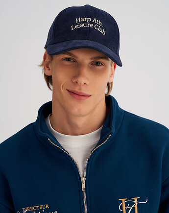 Sztruksowa czapka BASEBALLOWA granatowa, HARP TEAM