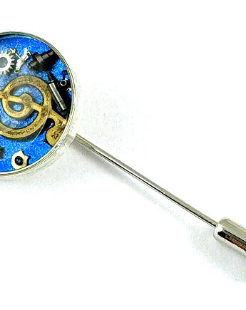 SZPILKA DO BUTONIERKI - Nutka (blue) - unikat, DROBINY CZASU