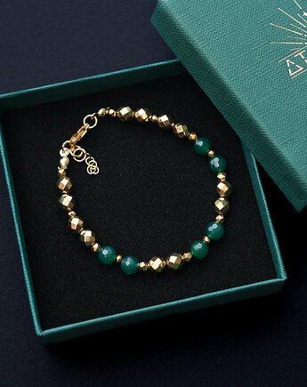 Bansoletka z zielonym agatem i hematytem, AT NOON